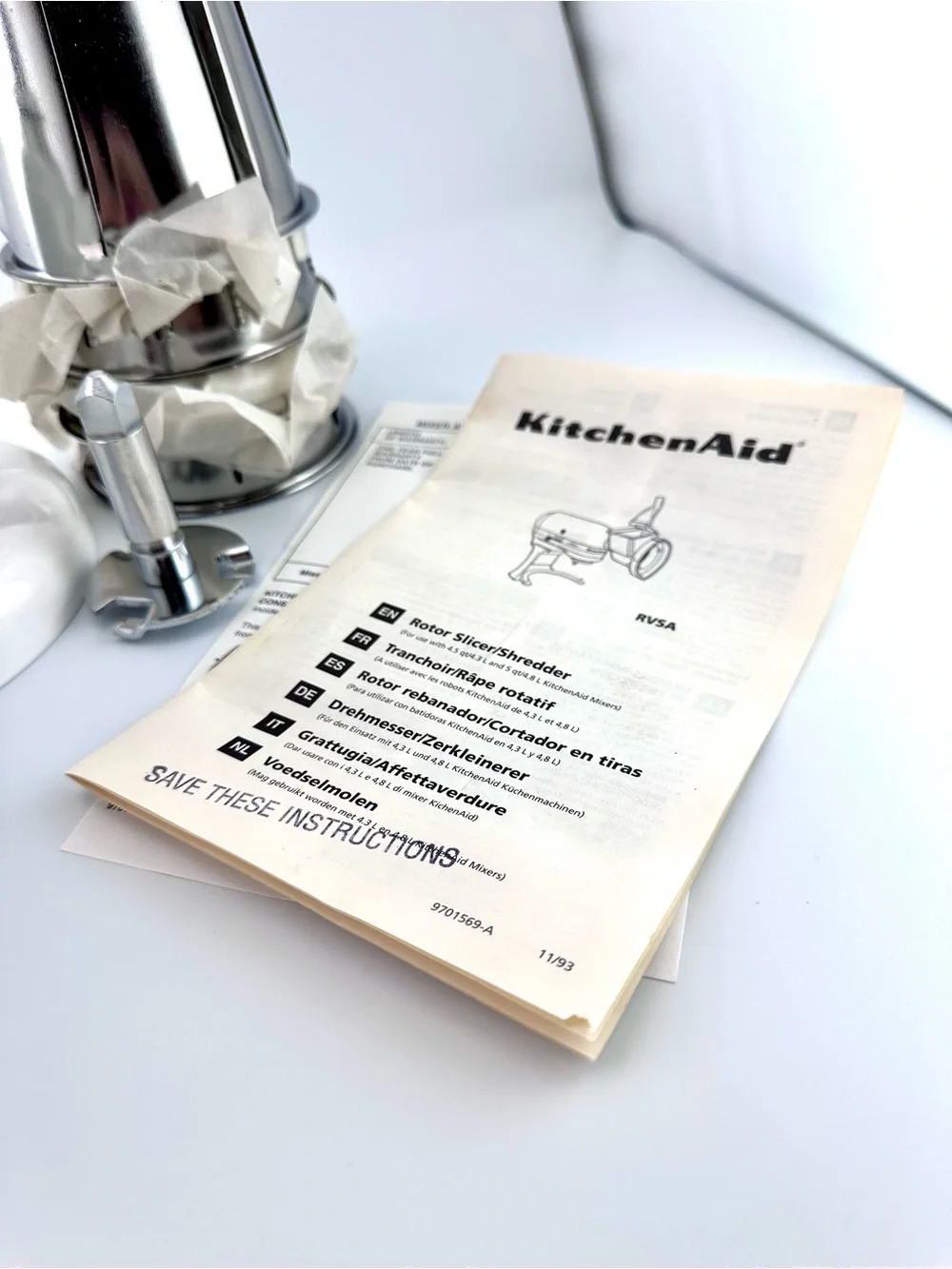 KitchenAid Rotor Slicer & Shredder Mixer Attachment RVSA